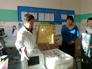 Contributions to Tugrug Soum Hospital in Uvurkhangai Aimag