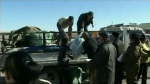 Donation of supplies to herders during hoof and mouth disease crisis in Matad Soum of Dornod Aimag