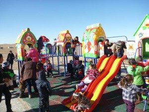 Installation of outdoor playground equipment in Bayangol Soum of Uvurkhangai Aimag, Matad Soum of Dornod Aimag and Erdenetsagaan Soum of Sukhbaatar Aimag.
