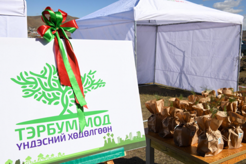 Contributions to tree planting project in Guchin-Us and Baruunbayan-Ulaan Soums of Uvurkhangai Aimag